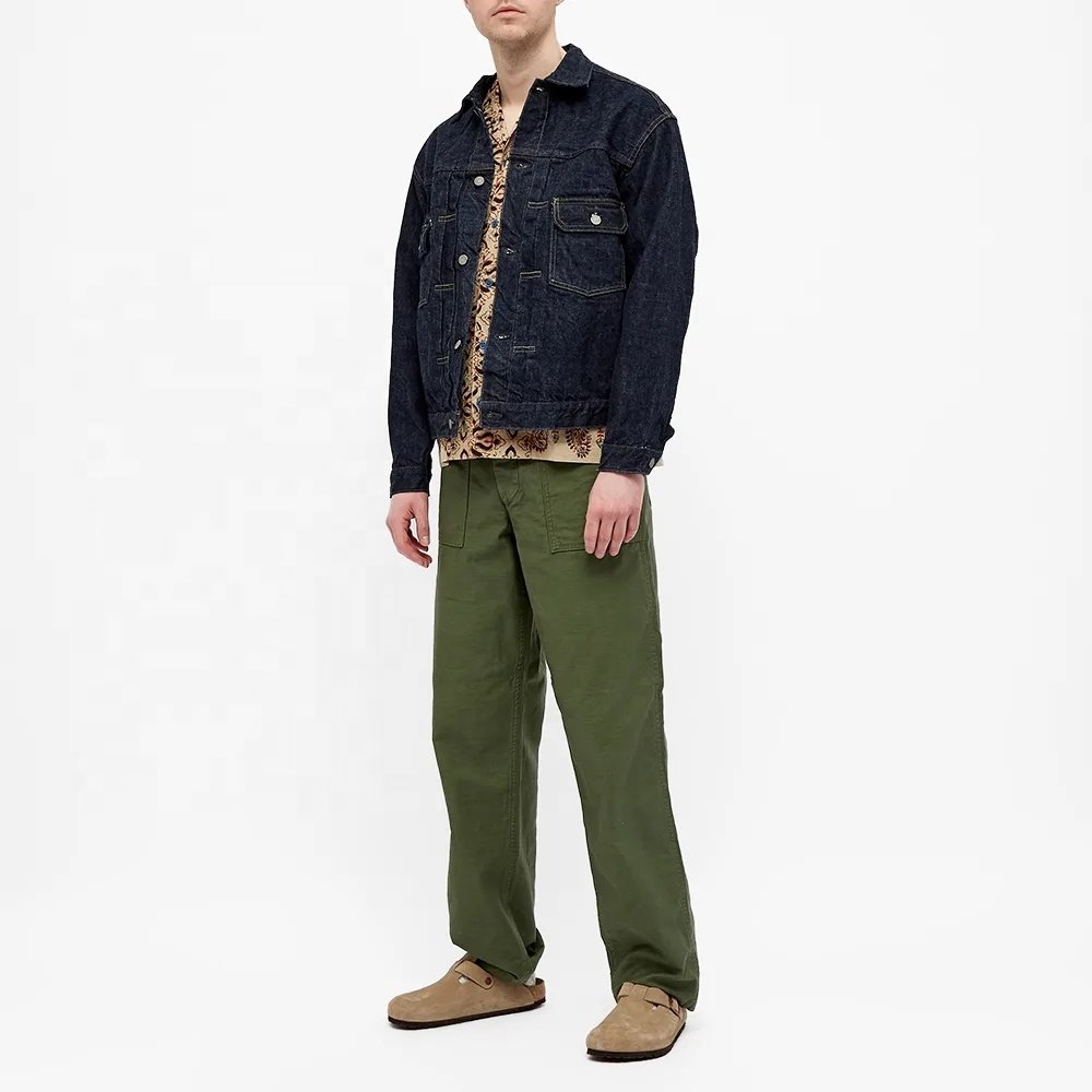 Custom Vintage Wash Men's Jeans Coats 100% Cotton Oversized Denim Jacket