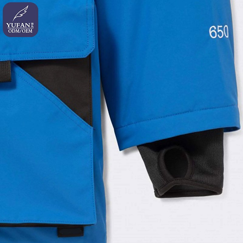 Yufan Custom 2023 Royal Blue Hooded Parka Men's Outdoor Sports Down Jacket Waterproof Windproof Down Parka