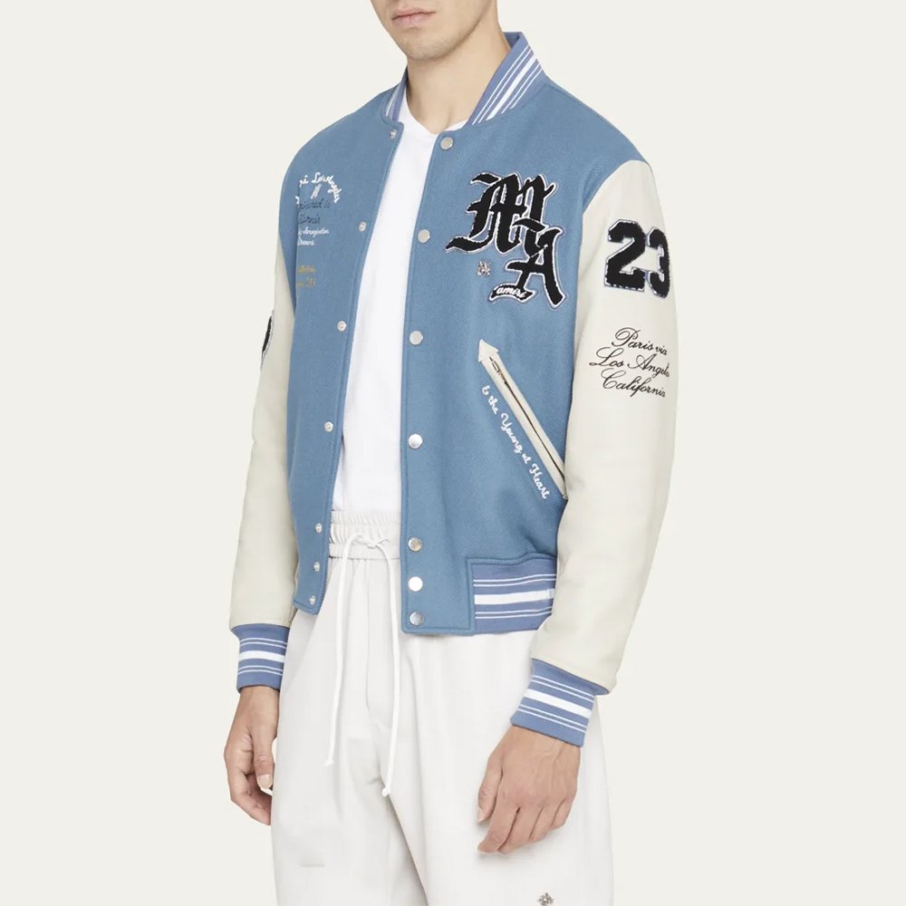 Wholesale Custom Chenille Embroidery Patch Men's Jackets Leather Sleeve Bomber Baseball Letterman Varsity Jackets