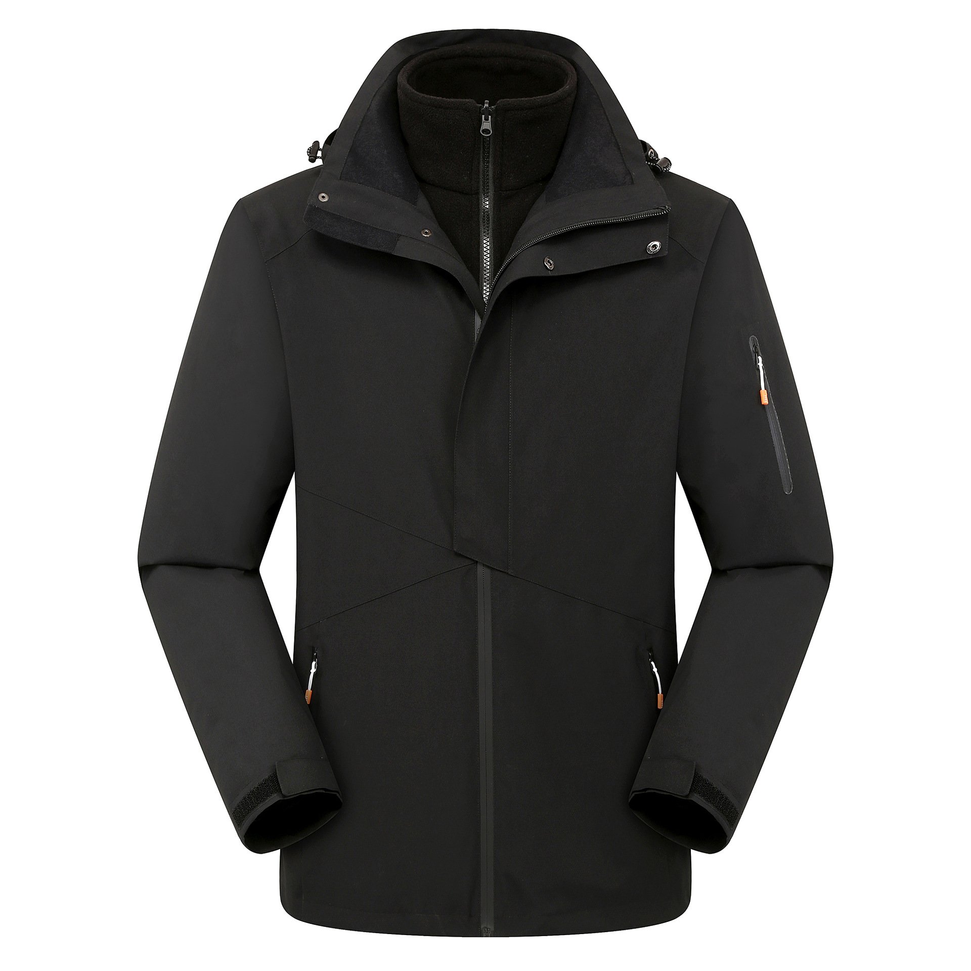 Men's 3-In-1 Jacket Fashion Brand Windproof Waterproof Outdoor Mountaineering Clothing Removable