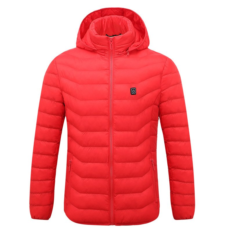 Topgear Winter Heating Men Jacket USB Quilted Jacket Stand Waterproof Jacket Denim Fabric Woven Winter Clothes for Men Padding