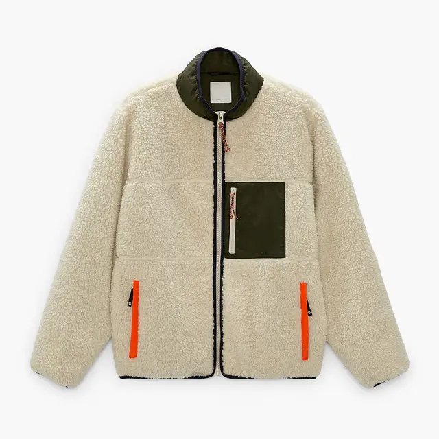 Wholesale Winter Warm Shaggy Wool Lamb Custom Logo Mens Sherpa Zip Up Fleece Jacket