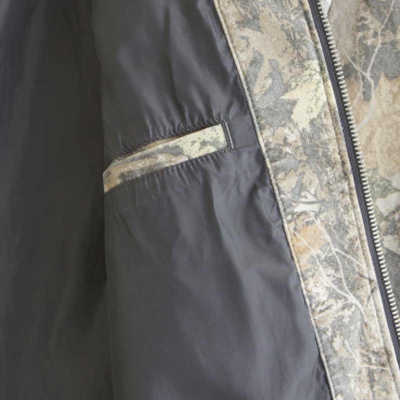 YUJIA OEM Custom Manufacturer custom 100% cotton reals tree high collar zip up hunting jacket Custom cotton men's jackets