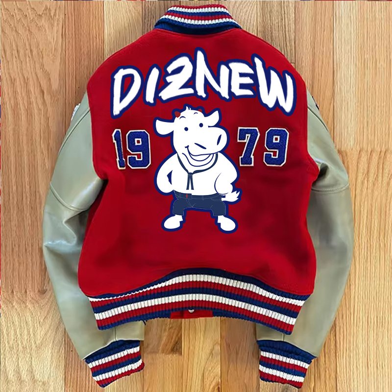 diznew varsity Jacket Custom manufacturer Embroidery Custom Baseball Letterman cut leather varsity jacket Custom denim jacket