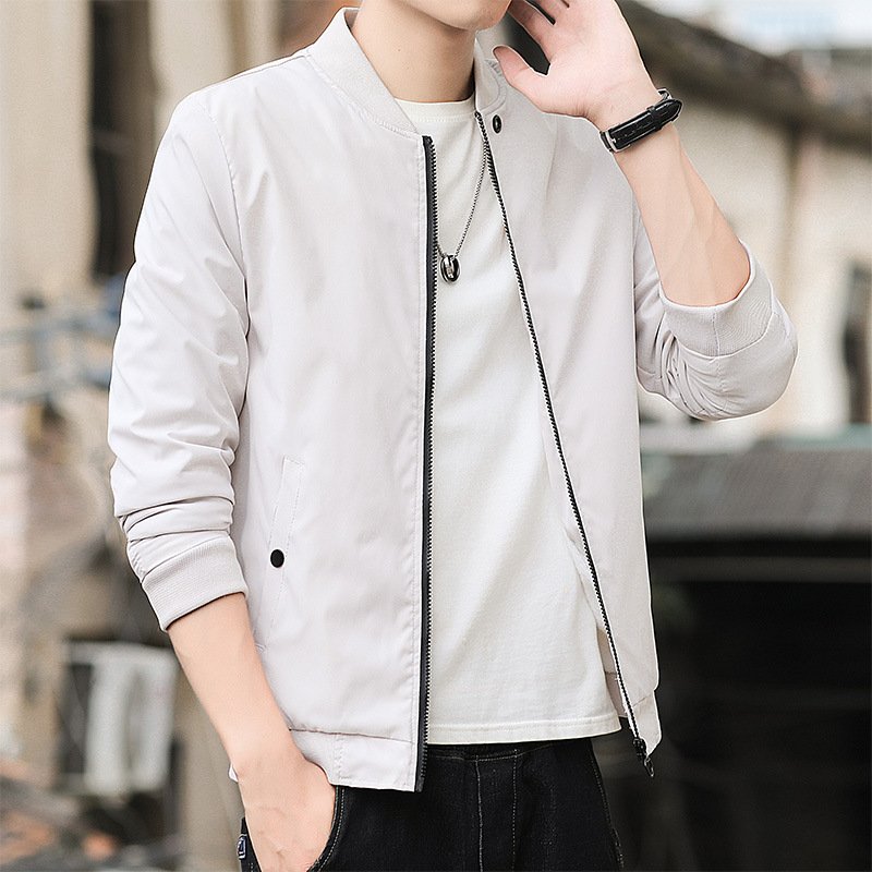 2022 new men clothing spring autumn Slim collar simple custom logo men's jacket
