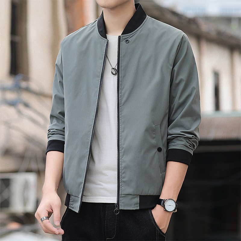 2022 new men clothing spring autumn Slim collar simple custom logo men's jacket