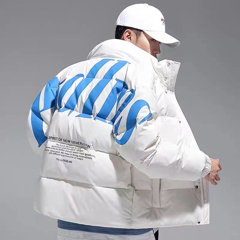 Custom Windbreaker Winter Men's Coat Short Ripstop Down Jacket Warm Hoods Windbreaker Thick Puffer Jacket Man