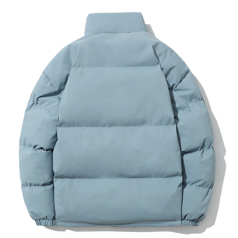 Winter New Men's Down Jacket Plus Size Collar Loose Solid Color Thickened Couple Cotton Padded Jacket Coat