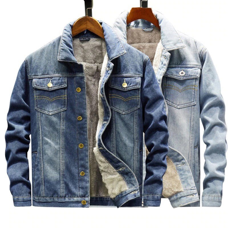 Logo Custom Men Denim Jean Jacket Men Turn Down Collar Casual Outwear Jacket Washed Button Up Jeans Coat Pockets Men's Jackets