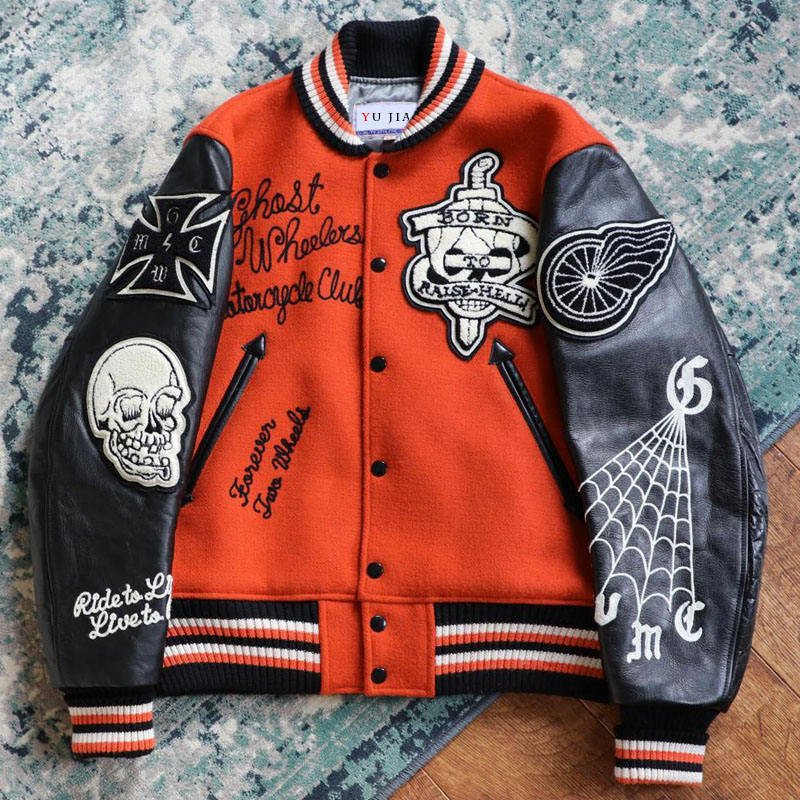 baseball jacket men Manufacturer Custom Letterman Plus Size Varsity Jacket Man Winter Vintage School College Men'S Jackets