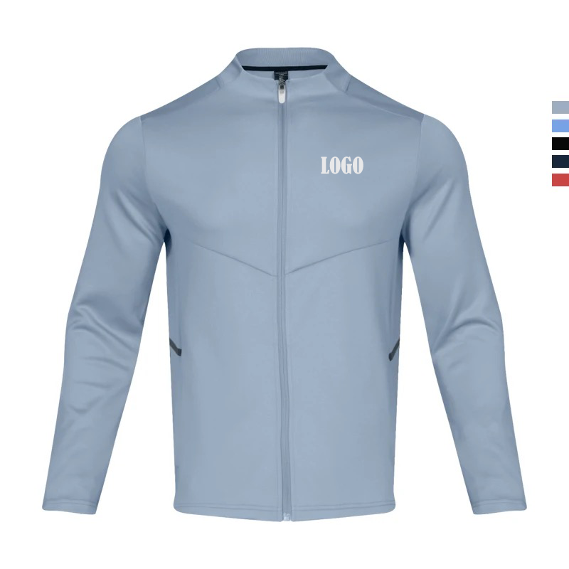 Workout sports gym wear men's zip up jacket casual quick dry fitness windproof windcheater for man jackets