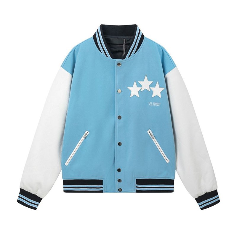 New Arrival Manufactory High Quality Baseball Custom Logo PU Leather Coat StreetWear Embroidery Amiry Oversized Men's Jacket