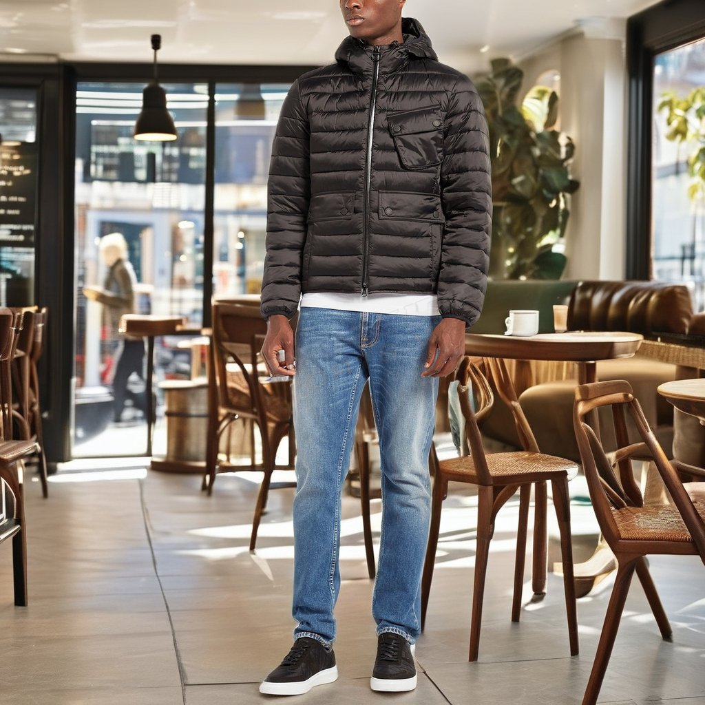 Men's Winter Stand Collar Padded Bubble Puffer Jacket Warm Thick Outerwear With Zipper Closure Streetwear Style