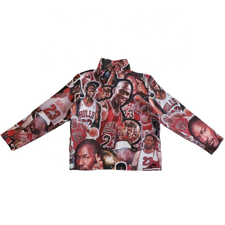 2024 New Arrival High-quality Tapestry Basketball Jackets Custom Tapestry Woven Tapestry Embroidery Jacket for Men's