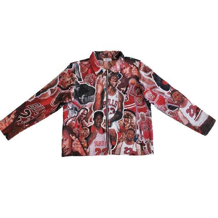 2024 New Arrival High-quality Tapestry Basketball Jackets Custom Tapestry Woven Tapestry Embroidery Jacket for Men's