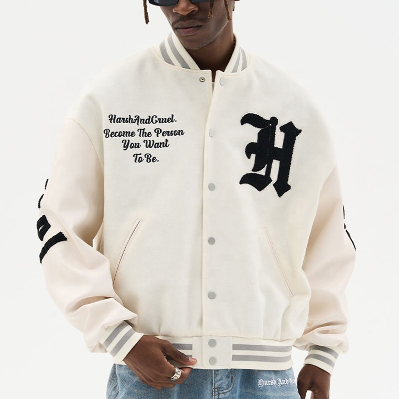 Custom mens clothing streetwear oversized varisty jacket men's varsity jacket plus size versity jacket