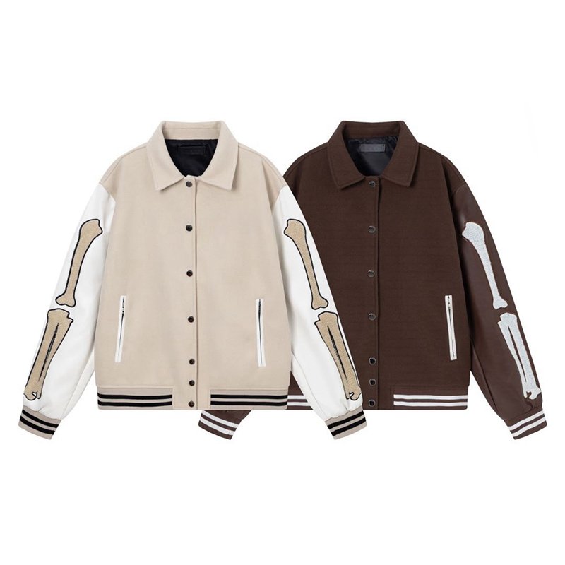 Wholesale New Arrival High Quality Winter Autumn PU Leather Coat StreetWear Embroider Amiry Oversized Baseball Men's Jacket