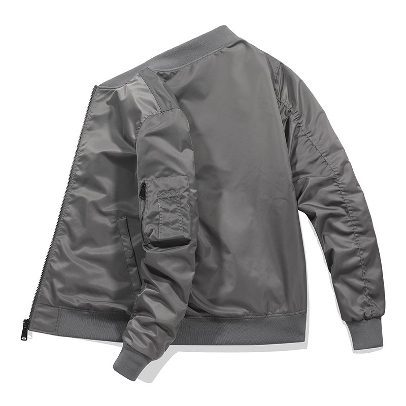 Hot Sale Embroiled Custom Logo Plain Jacket 100%Nylon Stain Stylish MA-1 Flight Jacket Zipper Waterproof Bomber Jacket For Men