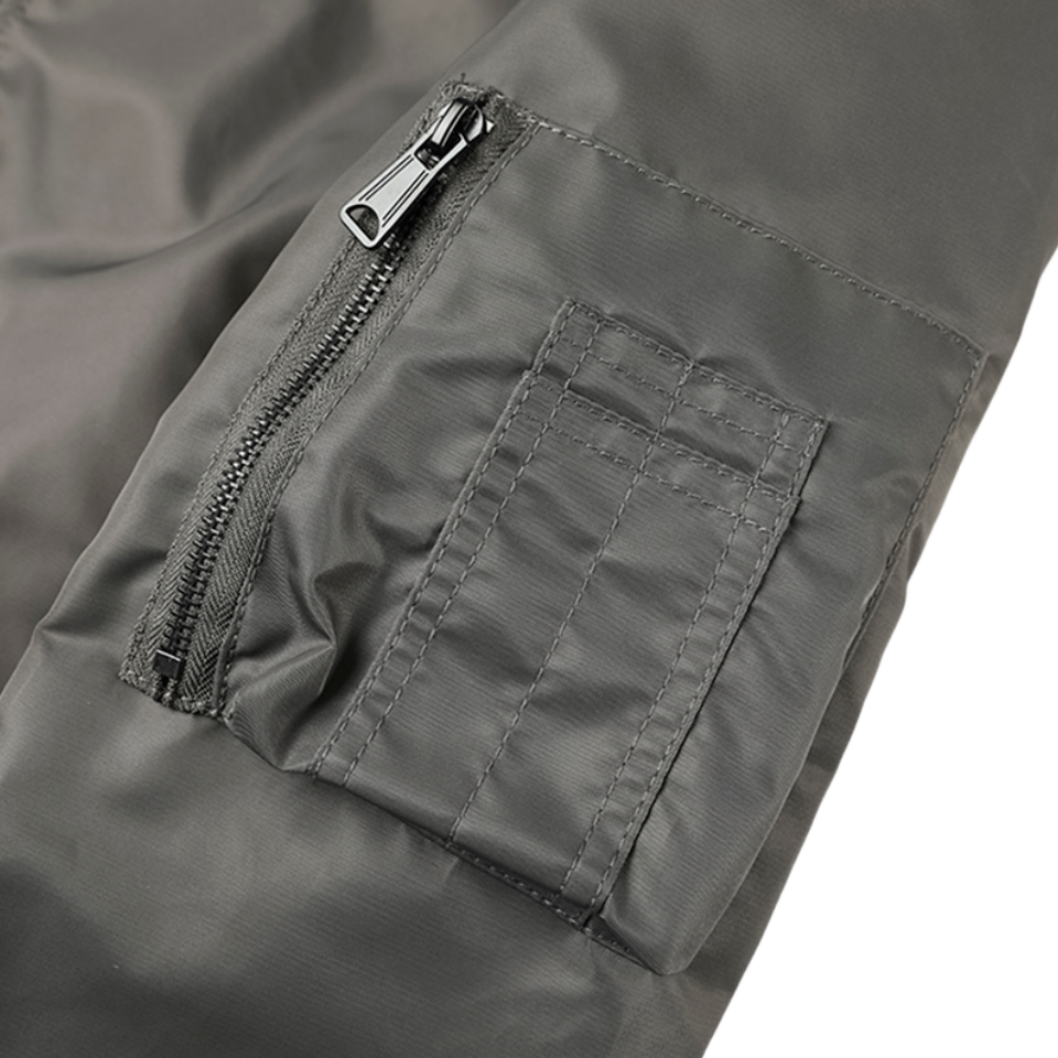 Hot Sale Embroiled Custom Logo Plain Jacket 100%Nylon Stain Stylish MA-1 Flight Jacket Zipper Waterproof Bomber Jacket For Men