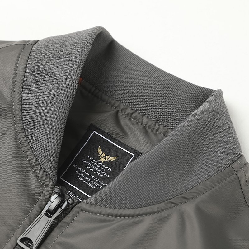 Hot Sale Embroiled Custom Logo Plain Jacket 100%Nylon Stain Stylish MA-1 Flight Jacket Zipper Waterproof Bomber Jacket For Men
