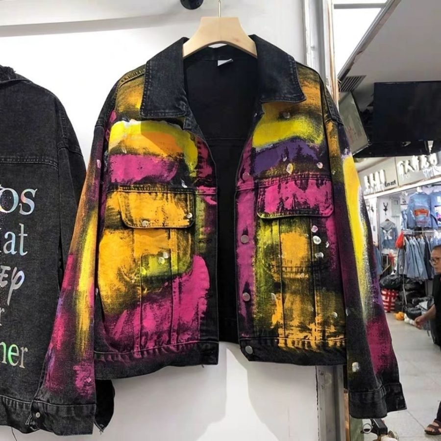 OEM Custom high quality fashion fall casual vintage ripped blue man men's jackets denim mens jean jacket