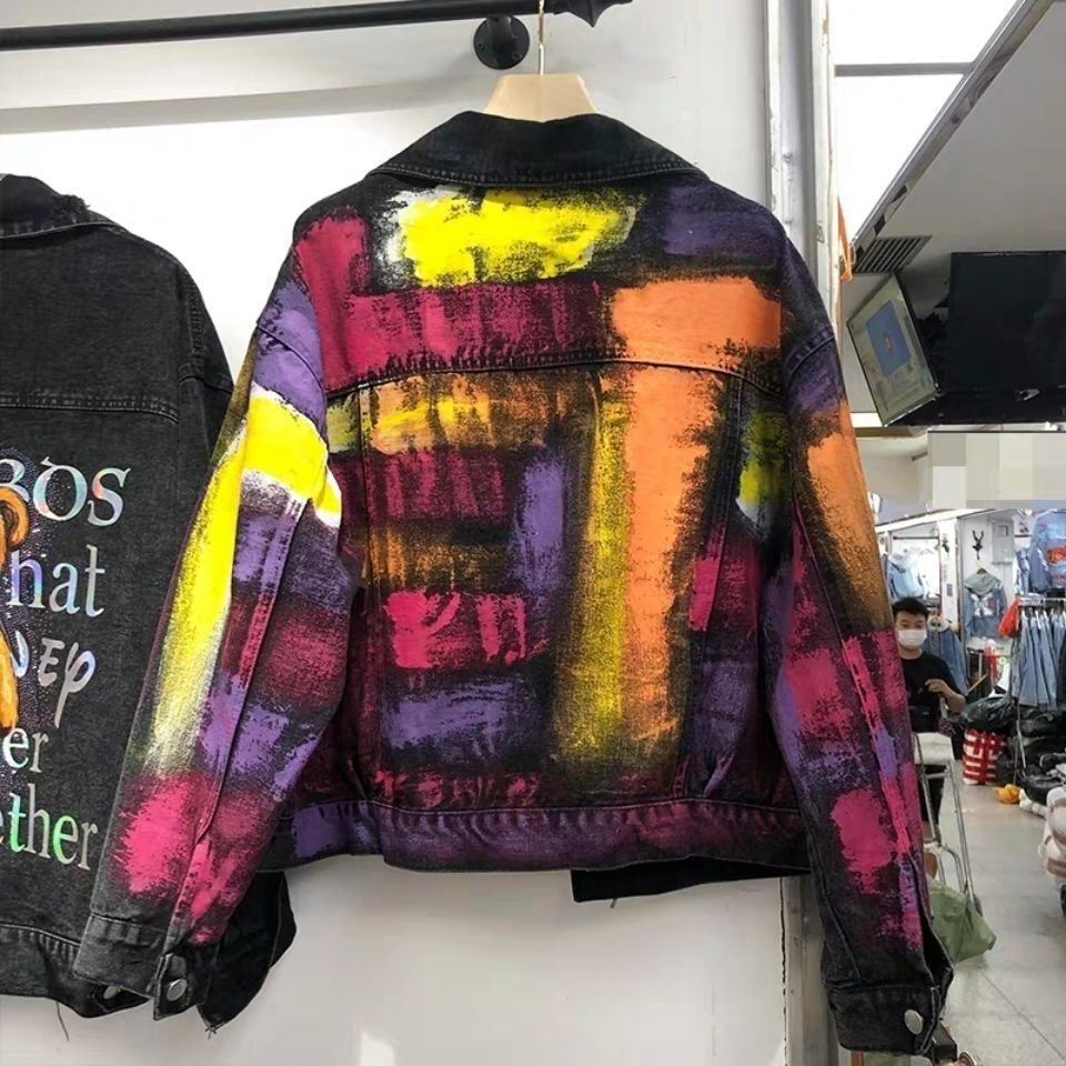 OEM Custom high quality fashion fall casual vintage ripped blue man men's jackets denim mens jean jacket