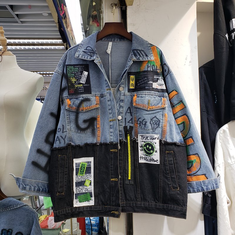 OEM Custom high quality fashion fall casual vintage ripped blue man men's jackets denim mens jean jacket