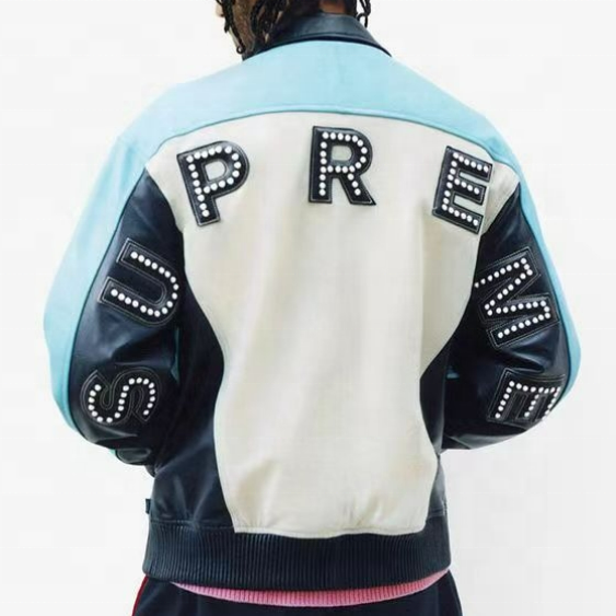 OEM Chenille Embroidery College Baseball Jacket Custom Cotton Letterman Men's Jackets Bomber Plus Size Coat Man Varsity Jacket