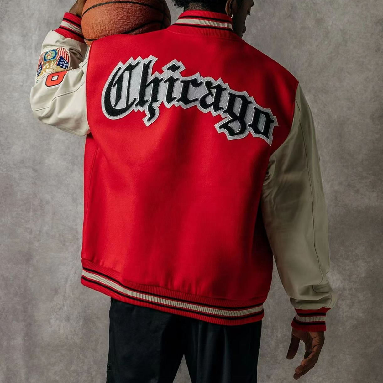 OEM Chenille Embroidery College Baseball Jacket Custom Cotton Letterman Men's Jackets Bomber Plus Size Coat Man Varsity Jacket