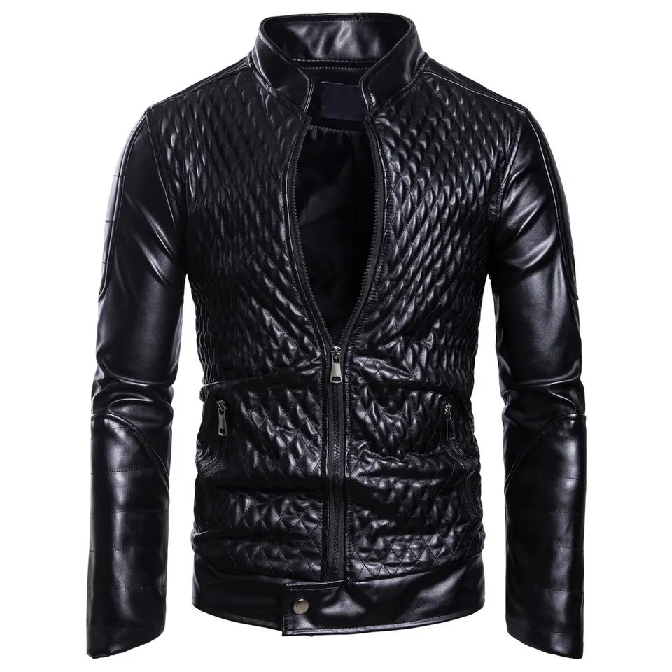New Custom Pu Leather Type Windproof Jacket For Men Plus Size Men's Jackets Long Sleeve Winter Jacket