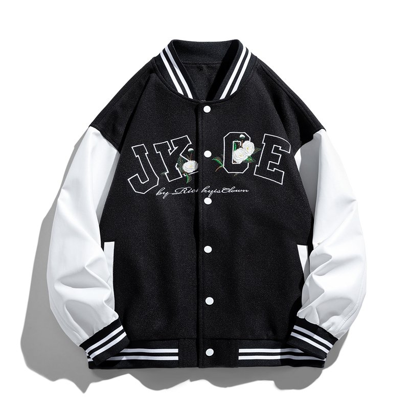 Faux Wool PU Sleeve Chenille Embroidery Mens Letterman Varsity Bomber Jacket Custom Baseball College Jacket Chaqueta para hombre