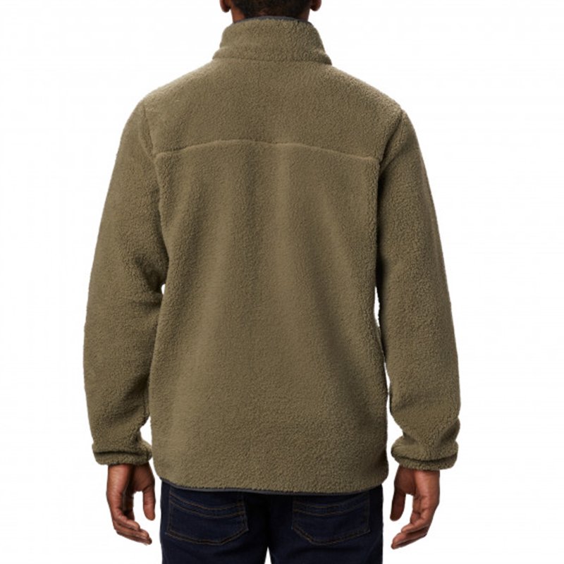 OEM Wholesale Custom Logo Men's Sherpa Fleece Zipper-up Stand Collar High Quality Winter Oversized Men Outdoor Fleece Jacket