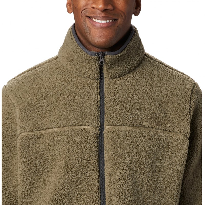 OEM Wholesale Custom Logo Men's Sherpa Fleece Zipper-up Stand Collar High Quality Winter Oversized Men Outdoor Fleece Jacket