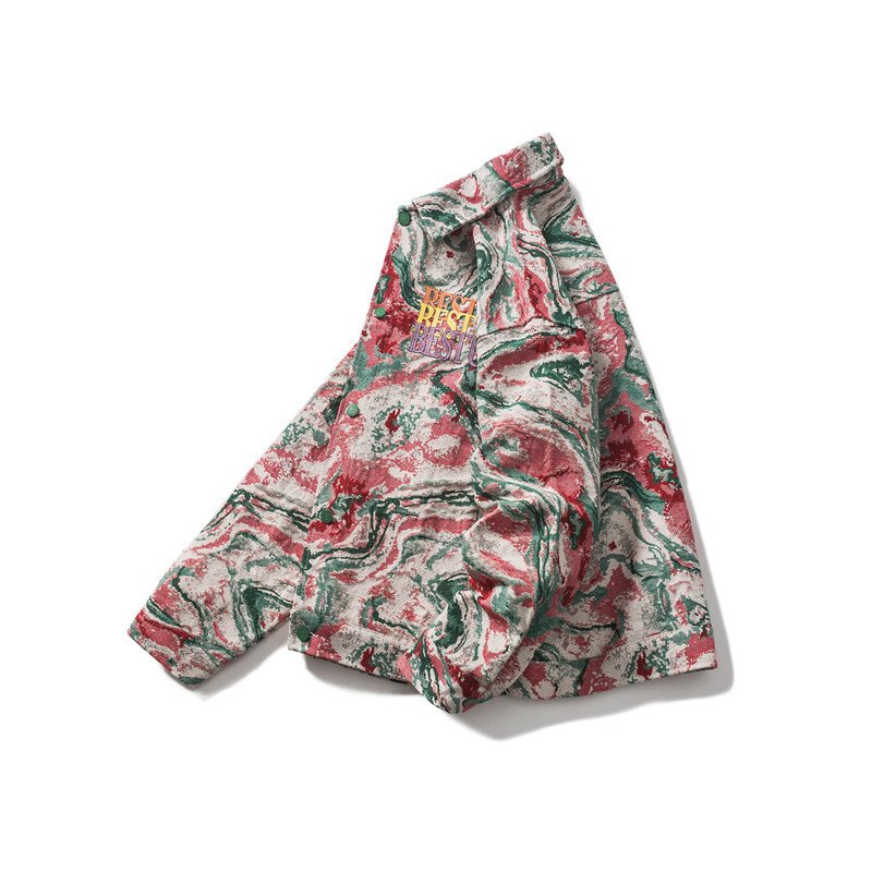 Newly designed woven tapestry embroidered men's jacket street casual work jacket