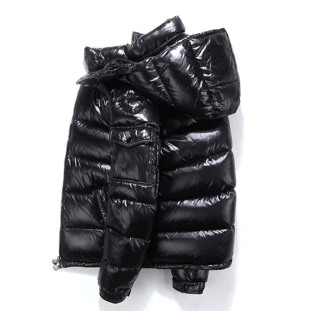 Down Coat Men's Bright Face Trend Hooded Short Thick Winter Bomber Shiny Puffer Men's hip hop skateboard Jacket