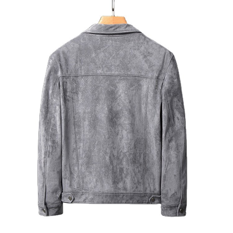 Hot Sale Plus Size Men's Suede Jacket Autumn Vintage Cargo Jacket Custom Leather Jacket for Men