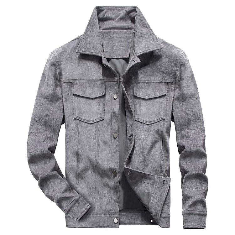 Hot Sale Plus Size Men's Suede Jacket Autumn Vintage Cargo Jacket Custom Leather Jacket for Men