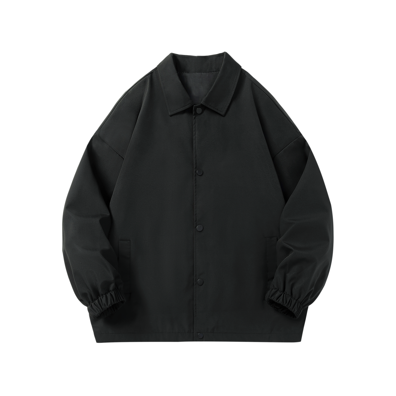 Polyester Solid Color Mens Coach Jacket Turnover Collar Man Spring Shirt Jacket Streetwear Casual Fashion Windbreaker Jacket