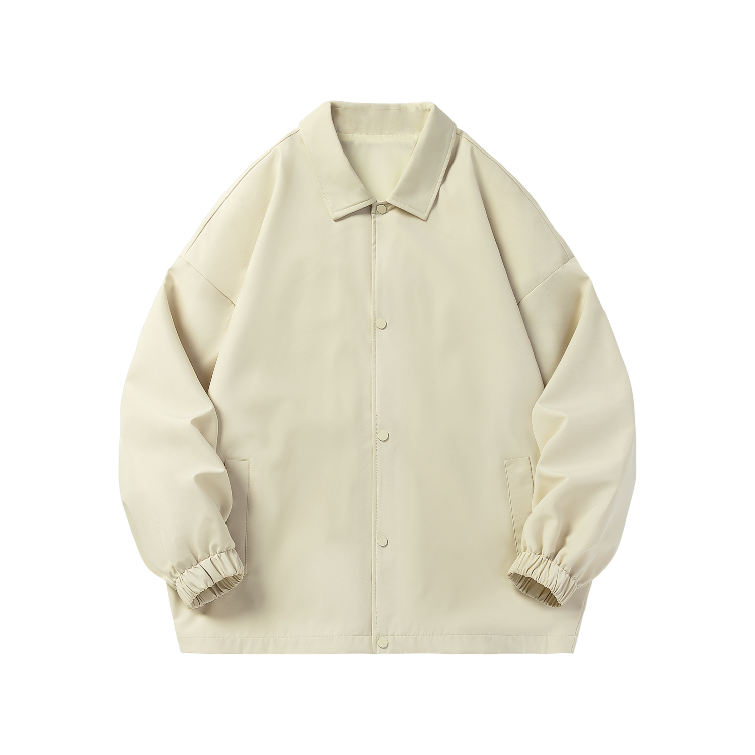 Polyester Solid Color Mens Coach Jacket Turnover Collar Man Spring Shirt Jacket Streetwear Casual Fashion Windbreaker Jacket