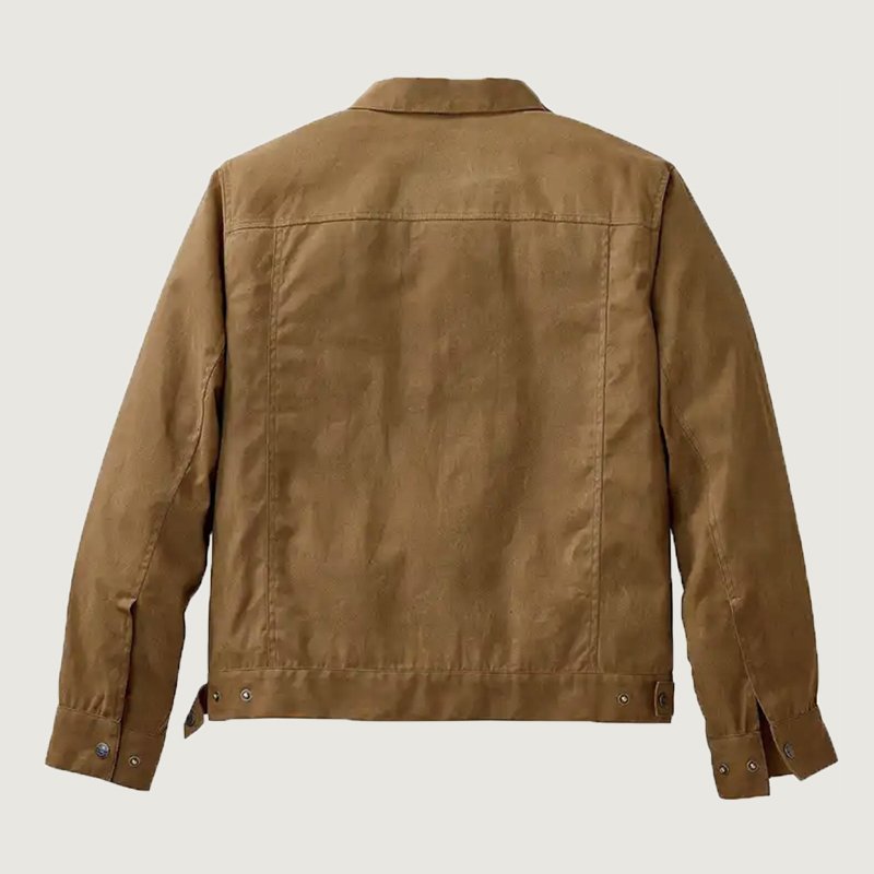 Custom Mens Buck Waxed Trucker Jacket Cotton Fabric Casual Woven Winter Jackets Quilted Jacket Plain Dyed OEM Designs