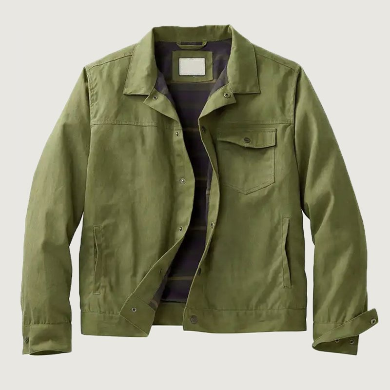 Custom Mens Buck Waxed Trucker Jacket Cotton Fabric Casual Woven Winter Jackets Quilted Jacket Plain Dyed OEM Designs