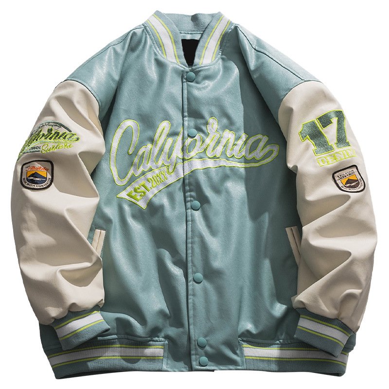 Custom Plus Size Men's Jacket New Solid Color Jacket Autumn Handsome Varsity Jacket