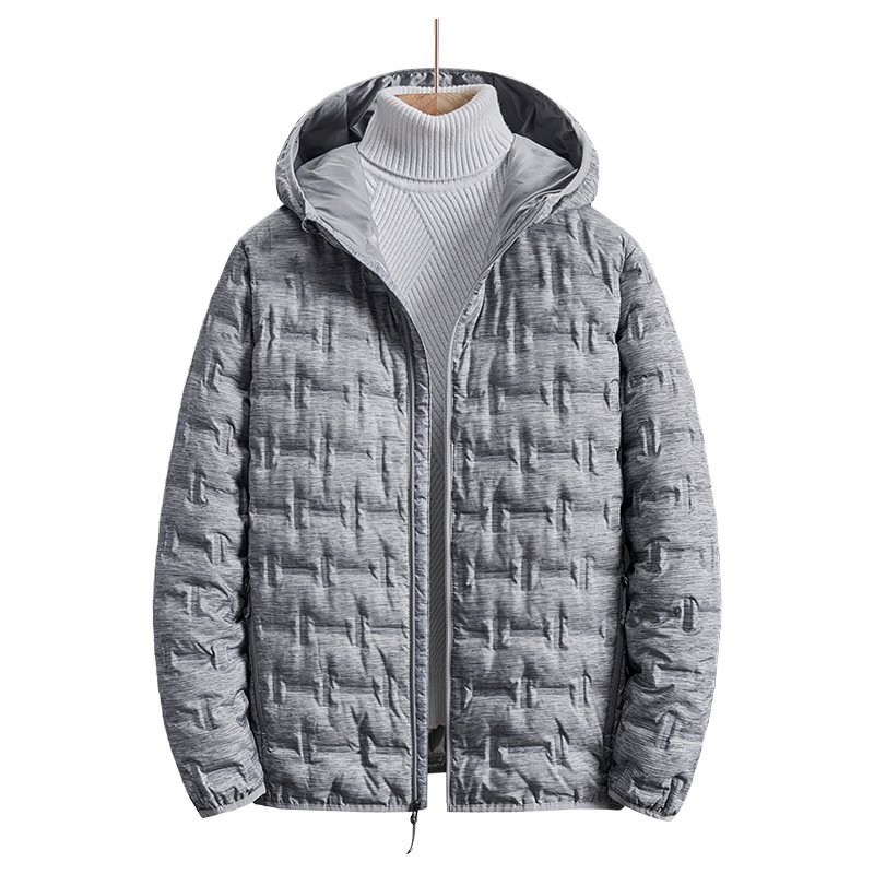 Factory wholesale customized fashionable casual hooded warm solid color men's down jacket for winter outdoor coat