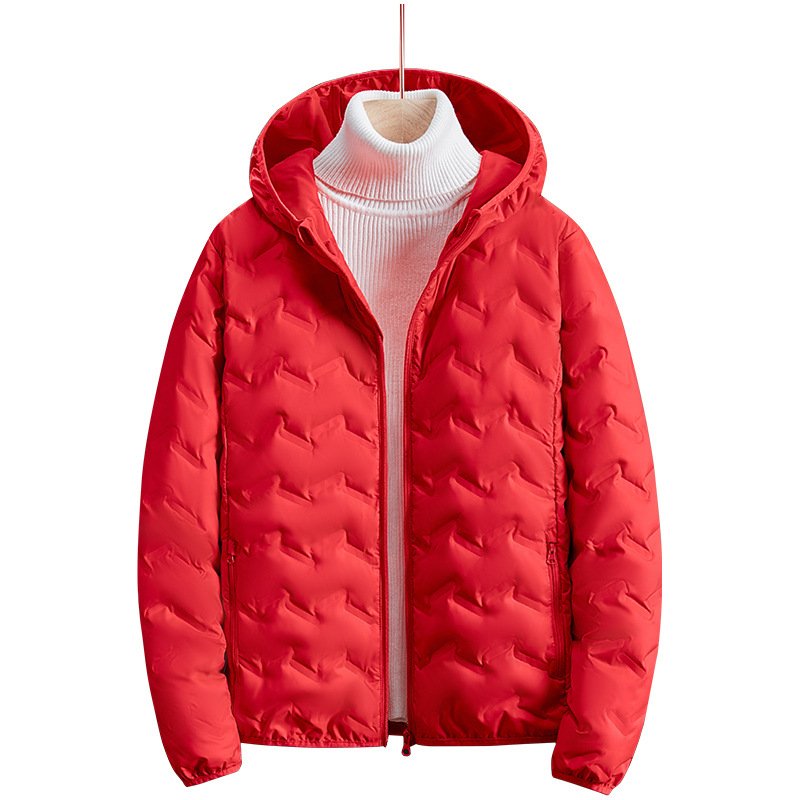 Factory wholesale customized fashionable casual hooded warm solid color men's down jacket for winter outdoor coat