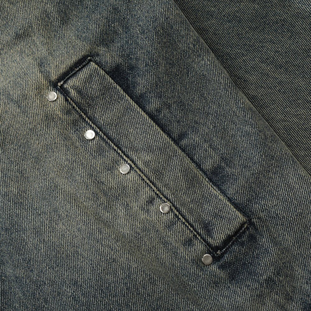 custom vintage punk washed denim fabrics custom denim jacket men men's jackets