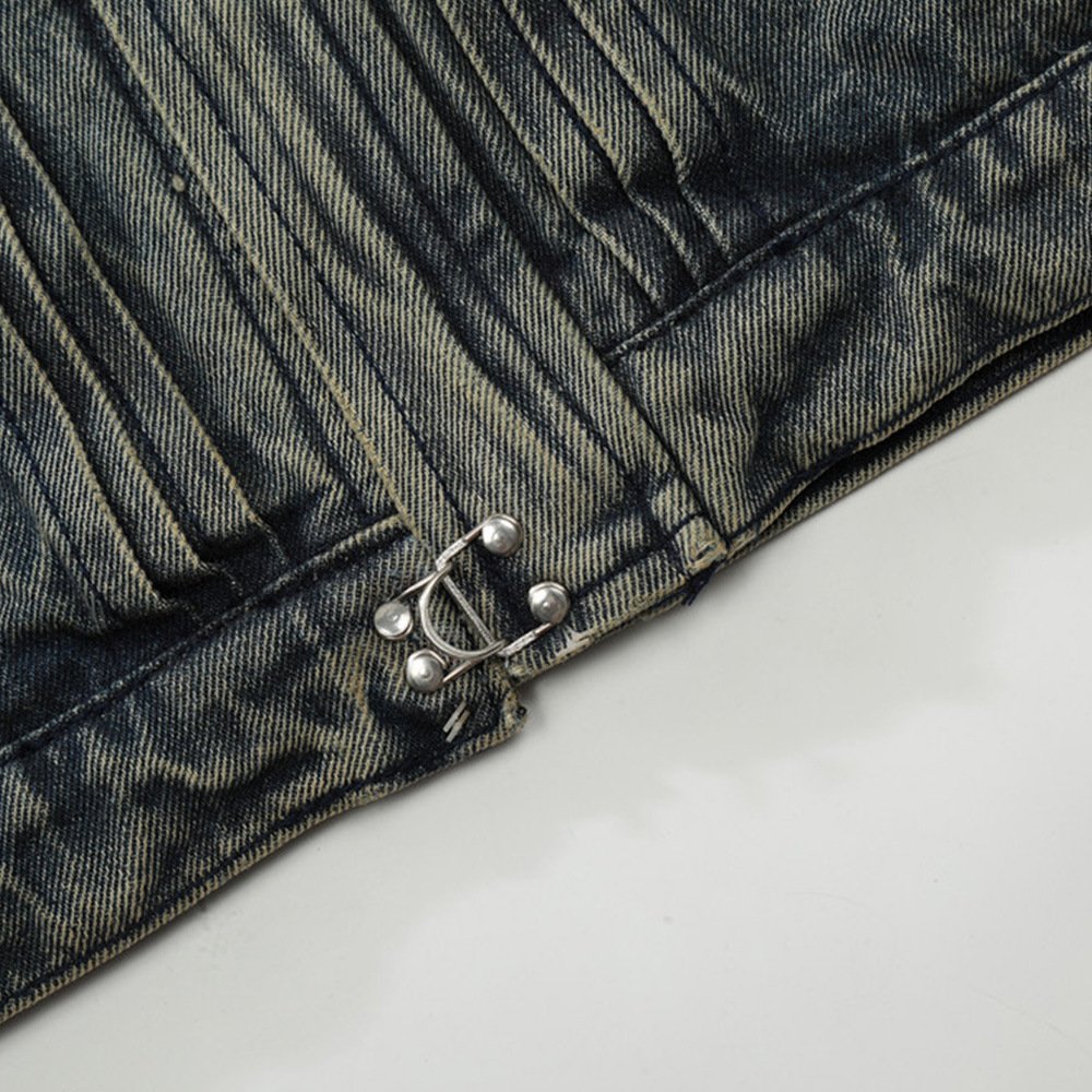 custom vintage punk washed denim fabrics custom denim jacket men men's jackets