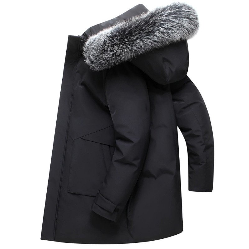 Men Down Jacket Custom High Quality Duck Down Coats Thick Warm Hooded Black Winter Puffer Jacket Plus Size Waterproof Men's