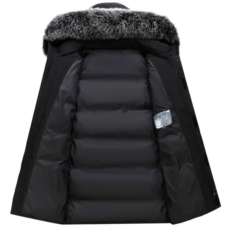 Men Down Jacket Custom High Quality Duck Down Coats Thick Warm Hooded Black Winter Puffer Jacket Plus Size Waterproof Men's