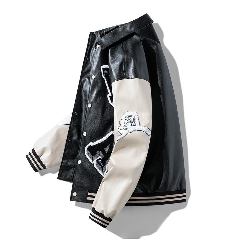 SUNNY Spring Leather Men's Jacket Baseball Jacket Leather Man Single Breasted Jackets
