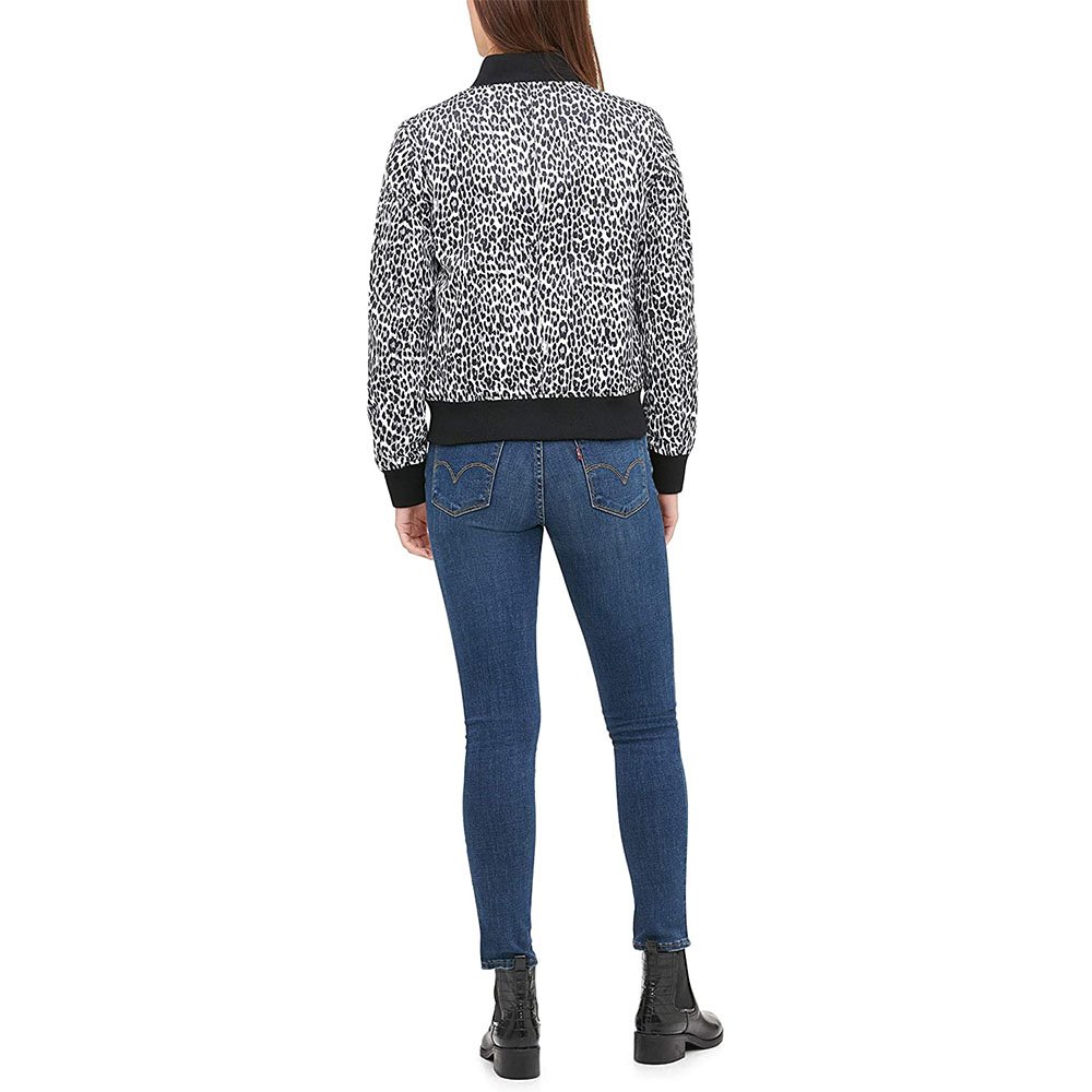 Wholesale Price Comfortable Black White Sublimated Bomber Jackets Stand Collar with Full Sleeves XL Size Cotton Filled Winter